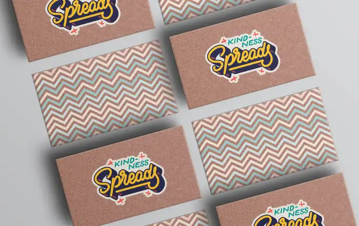 business cards on kraft paper