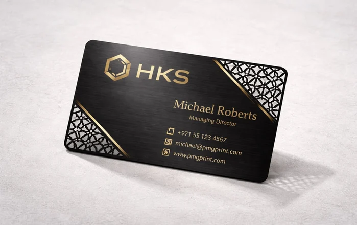 Визитка металлическая HKS