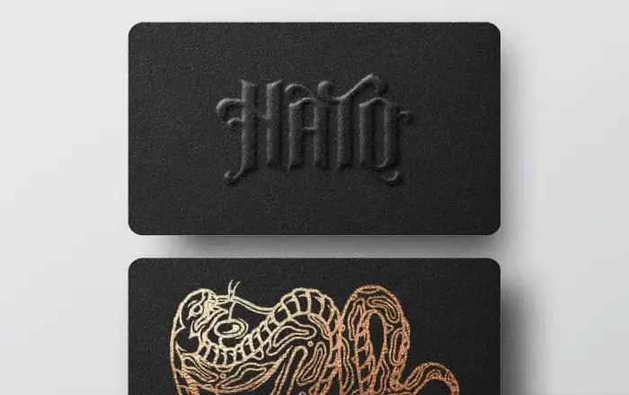 multilayer business cards with gold foil