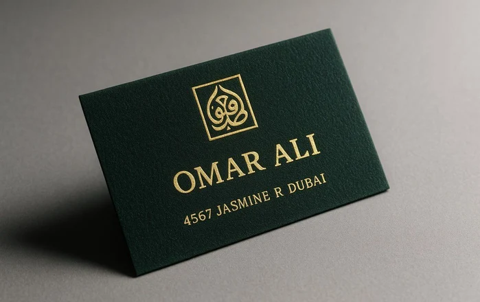 Business card with velvet lamination and printing