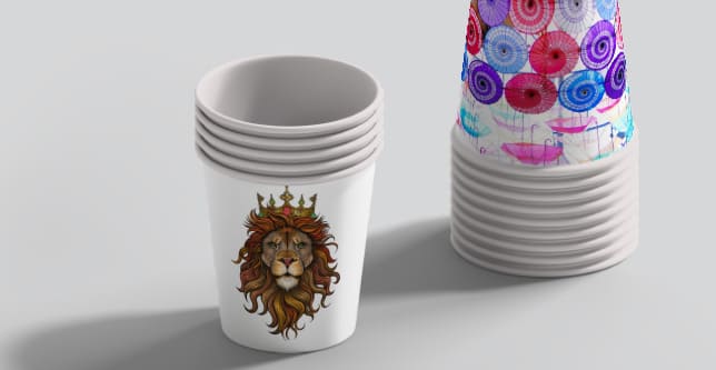 Printing paper coffee cups